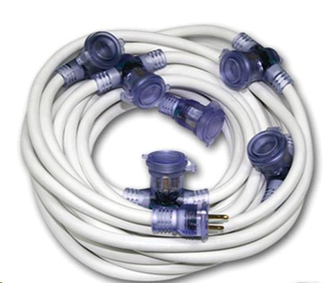 Rental store for 50 foot white multi plug ext cord in STOREAREA2